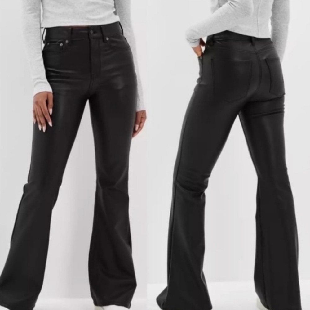 NWT American Eagle Black Faux Leather Pants